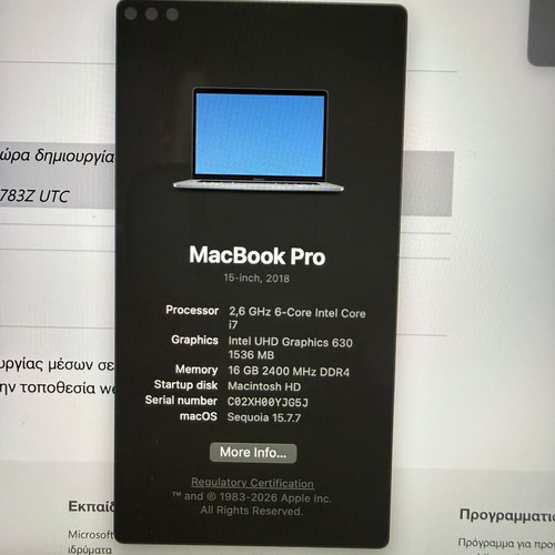 MacBook Pro 15" Touch Bar 2018 like new, 6-Core i7, Radeon Pro 560X, 16GB RAM