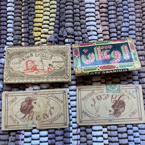 Collectible Lot of 4 Vintage Cigarette Paper Cases Ottoman and Italian