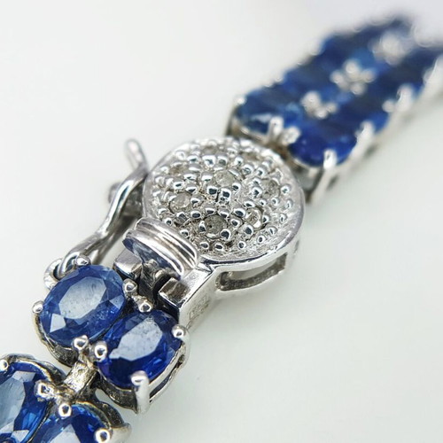 Double tennis bracelet with tanzanite gemstones like new