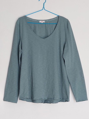 S.Oliver cotton women's blouse, XXL, grey turquoise