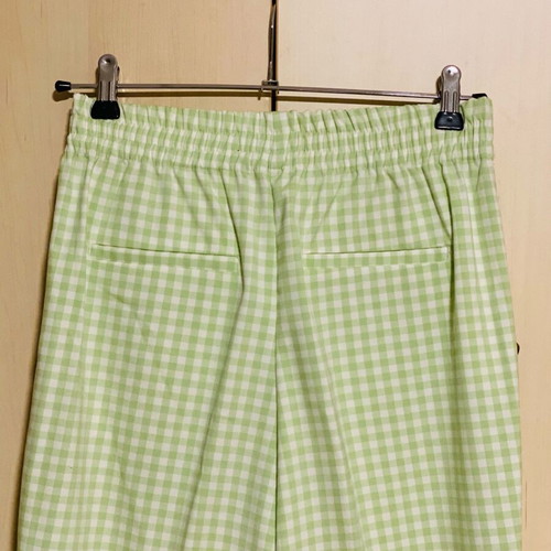 Vichy pants Zara like new, white and green, high waist