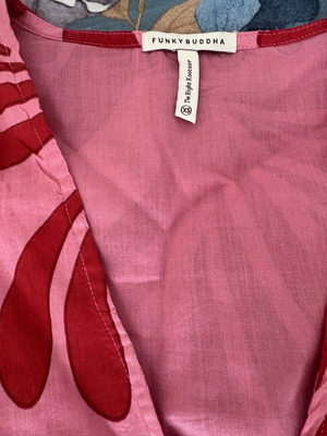 Funky Buddha summer set cotton tied top and skirt red pink new