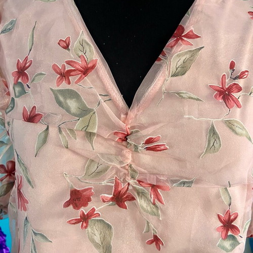Floral sapio milo blouse with puff sleeves like new, size M
