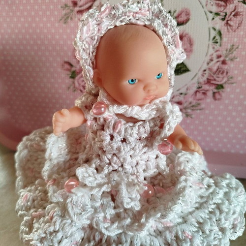 Doll with Handmade Dress and Hat New