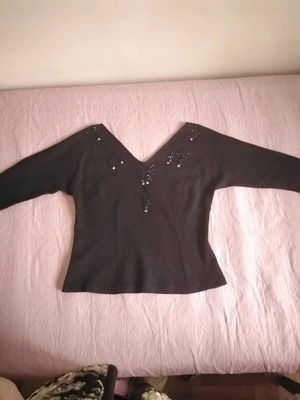 Women's blouse with three-quarter sleeves black, like new, size L