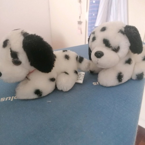 Stuffed dogs used, set of 2, height 10 cm