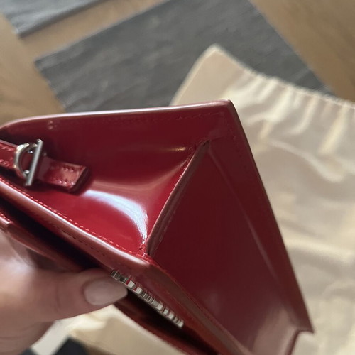 Jacquemus The Long Bambino Handbag new, red with silver hardware