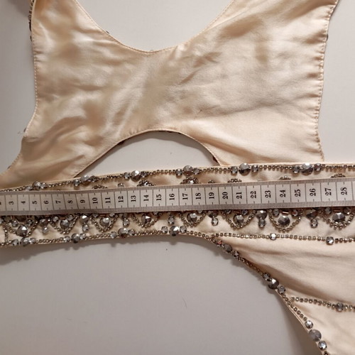 Silk handmade vest jewelry size S new, cream color