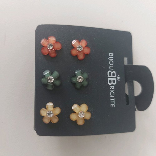 Earrings new green and yellow unused