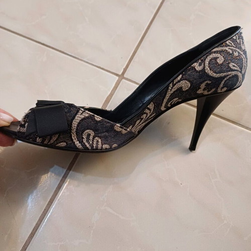 Rollini pumps like new, black and beige fabric, size 41