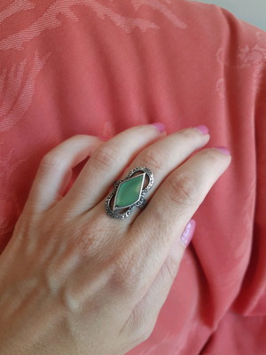 Silver ring set authentic and new