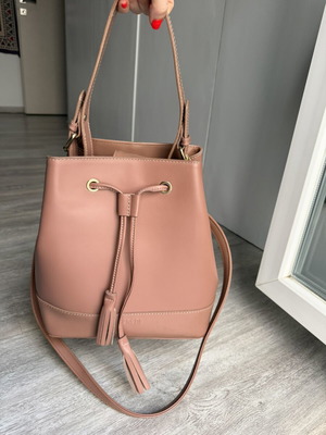 L Credi shoulder bag, beige and red