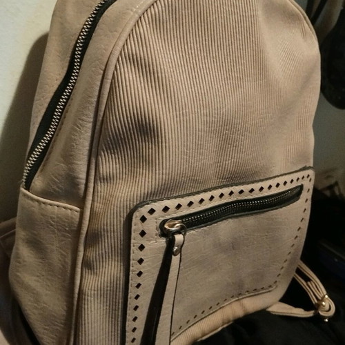 Cotle women's beige backpack new with front faux leather pocket