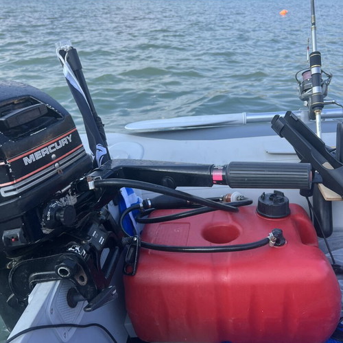 Neptune 330 inflatable boat with Mercury 9.9 outboard motor