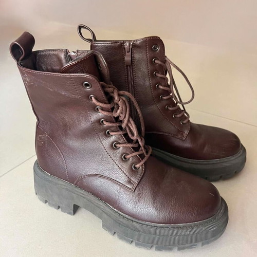 Vintage brown leather ankle boots like new, size 38