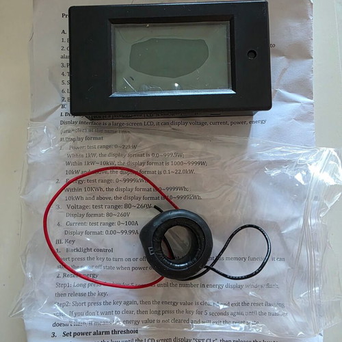 Digital Power Consumption Meter AC 100A LCD new