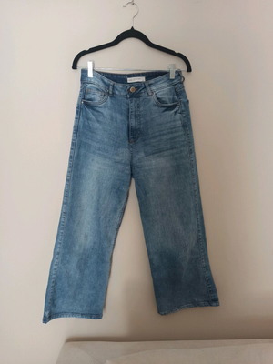 Jeans pants short small, hogk rise culotte, pink women