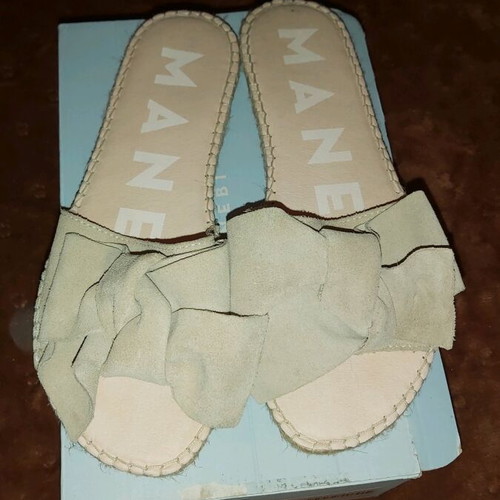 Manebi espadrilles like new, handmade beige suede, size 38