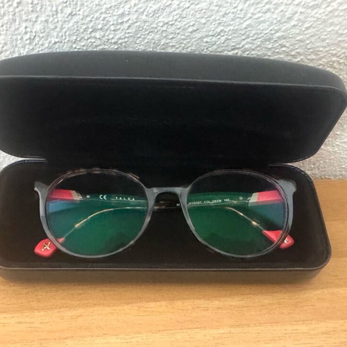 Furla glasses case used, black, hard material