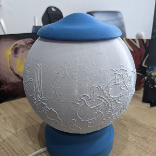 Asterix and Obelix lithophane lamp new, 20 cm height