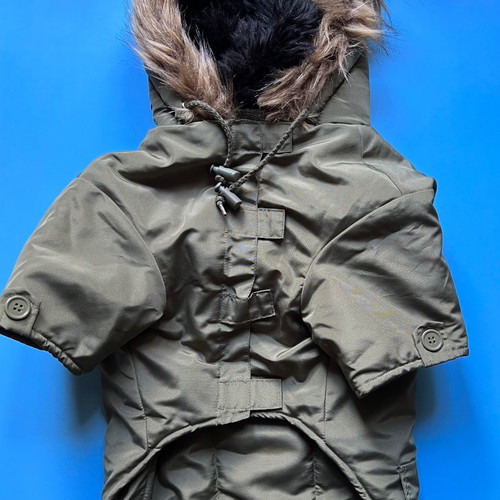 Dog jacket new, 45 cm with free toy