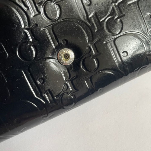 Dior black leather wallet used