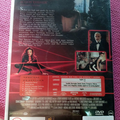 Entrapment DVD special edition like new, adventure romance