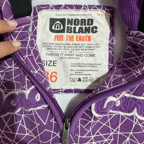 Nordblanc purple sweatshirt like new, cotton with fleece