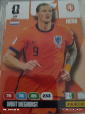 Panini Adrenalyn XL FIFA World Cup 2026 sticker used Wout Weghorst