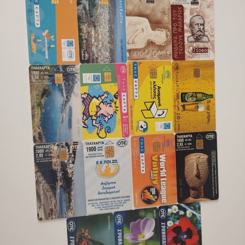 Phone cards and time cards, various from old collection