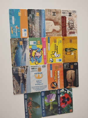 Phone cards and time cards, various from old collection