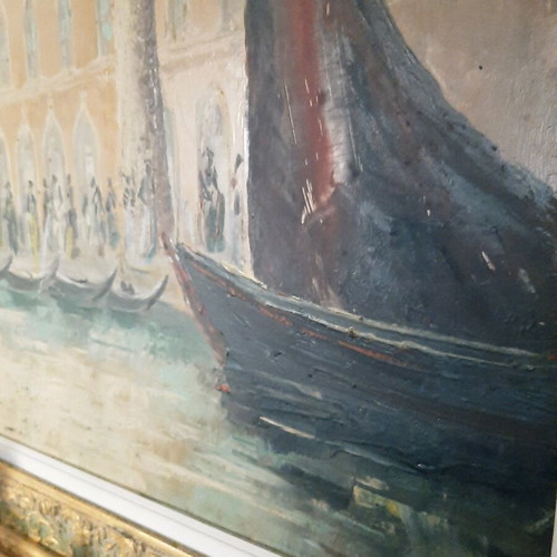 Authentic oil painting Venice by D. Caramanlis like new