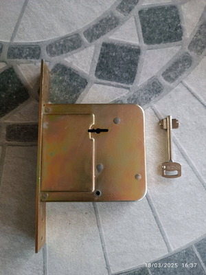 Domus lock used with four locking pins and key