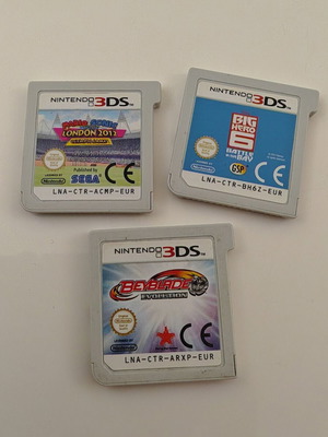 Nintendo 3DS игри комплект от 3 употребявани, Mario and Sonic, Big Hero 6, Beyblade