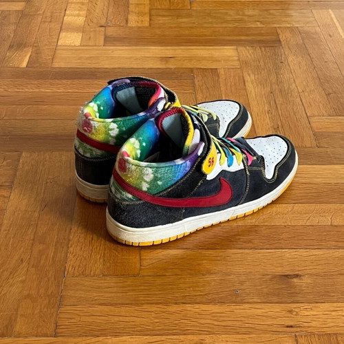 Nike SB Dunk Mid Tie Dye sneakers used, size 44.5, multicolor