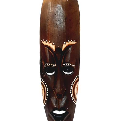 Large African hand-carved wooden mask, vintage 1990s