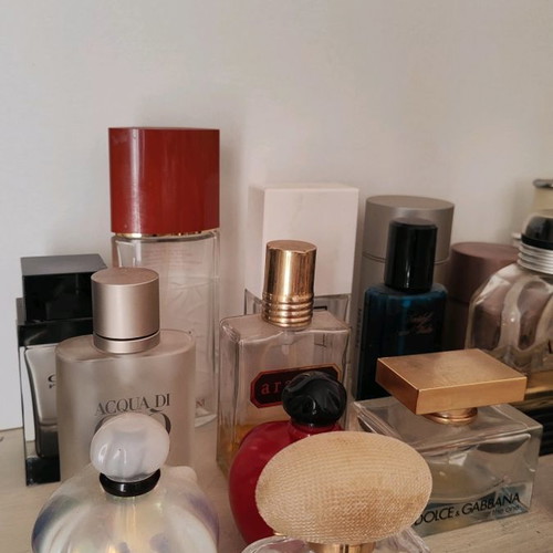 Perfume bottle collection used, empty, 24 pieces