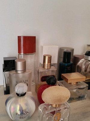 Perfume bottle collection used, empty, 24 pieces