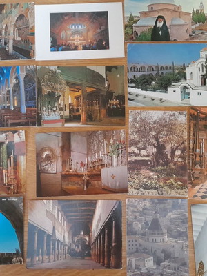 Religious postcards used, set of 14 with churches and monasteries