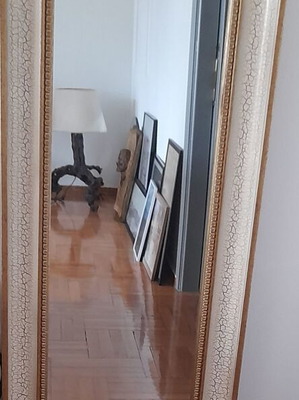 Vintage full-length mirror used, 1.35x0.46 beige-gold
