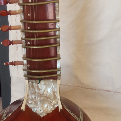 Indian sitar handmade string instrument used