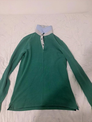Massimo Dutti polo μακρυμάνικη μπλούζα μεταχειρισμένη, πράσινη, μέγεθος M