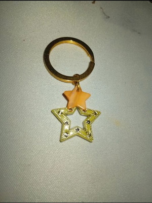 Handmade magic keychain new, star multicolored and gold