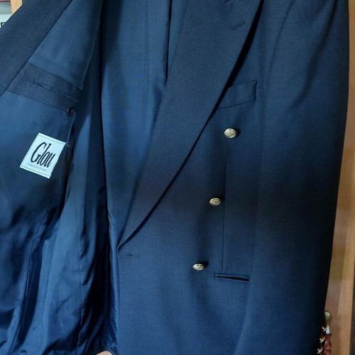 Glou men's navy blue jacket like new, wool, size 48