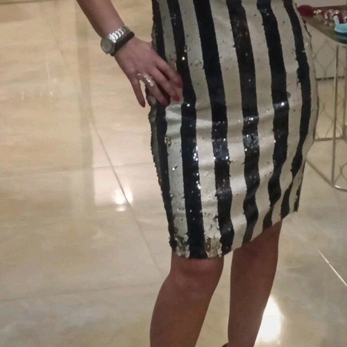 Sequin dress used, size M, black and white