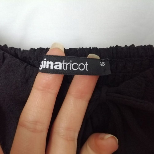 Gina Tricot midi dress with puff sleeves size S like new, black