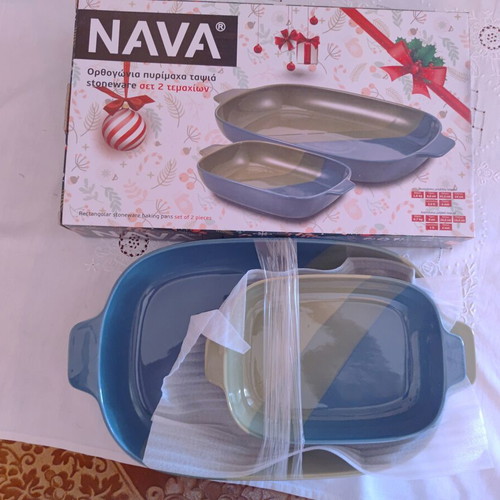 NAVA Stoneware set of 2 rectangular oven dishes