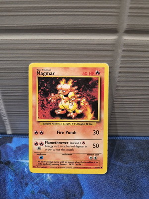 Pokemon Magmar Card 36/102 Base Set 1999 used, Uncommon, Non-Holo
