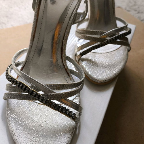 Silver sandals new, size 41