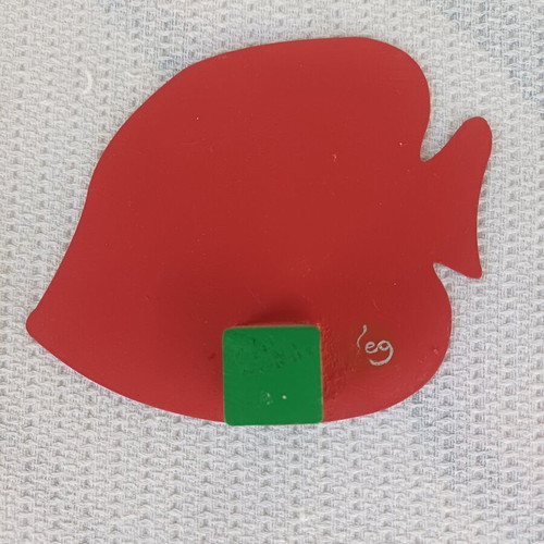 Decorative Fish painting on metal new, wooden base